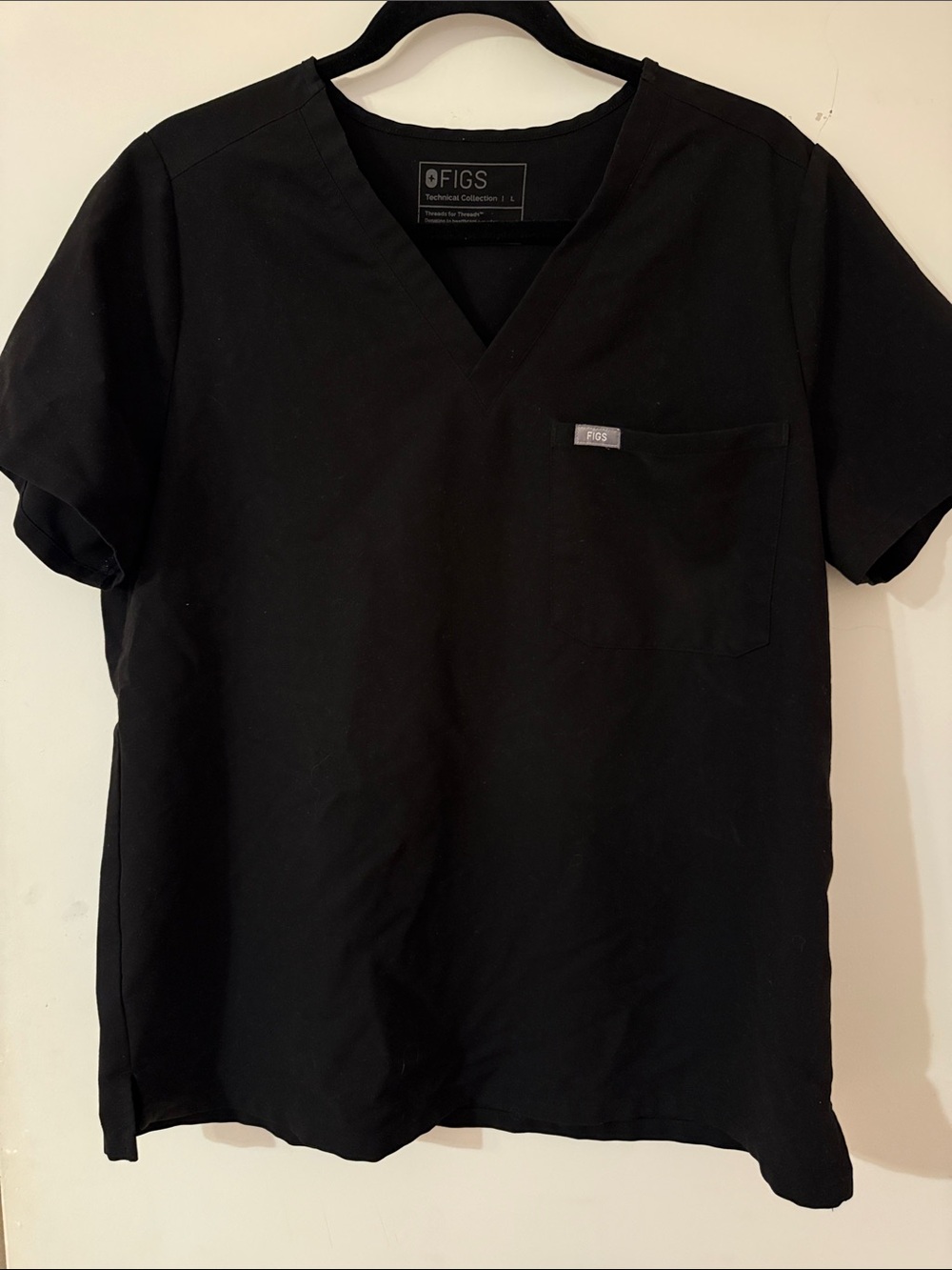 FIGS Women’s Black V-Neck Medical Scrub Top